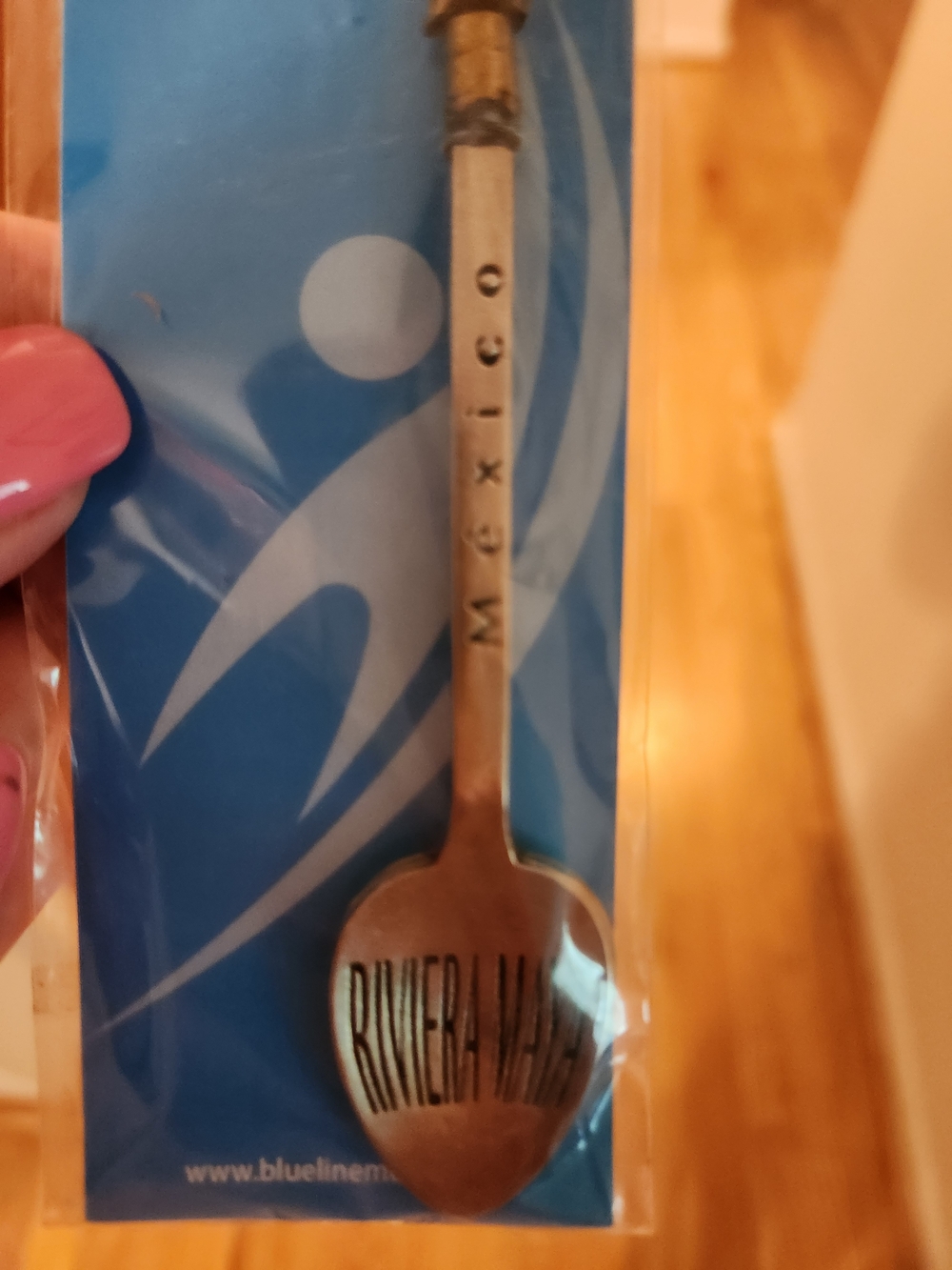 Riviera Maya Souvenir Spoon - Silver Tone